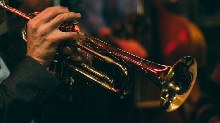 Trumpet player performing live at the Lowcountry Jazz Festival in Charleston