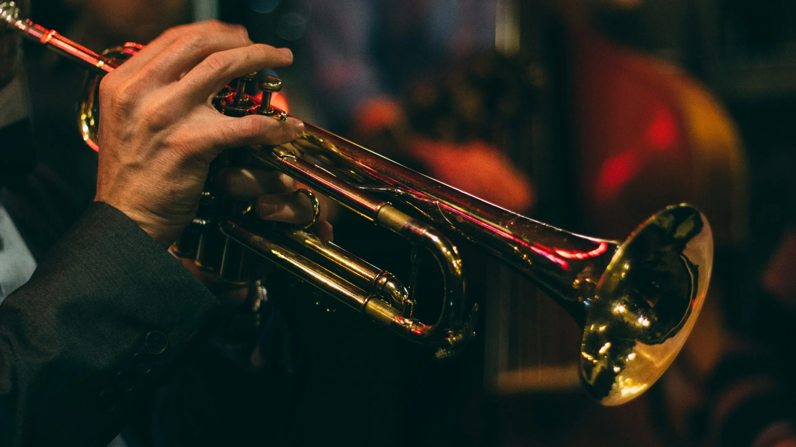 Trumpet player performing live at the Lowcountry Jazz Festival in Charleston